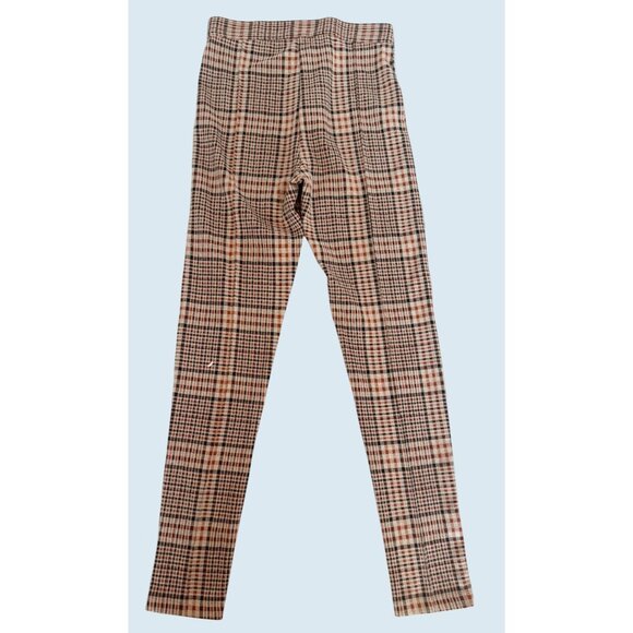 FREE PEOPLE Carnaby Retro Tan Plaid Hi Rise Slim Fit Pants Size 2 - Picture 5 of 8